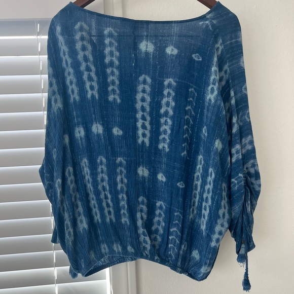Lovestitch Indigo Shibori Blouse Size Small - Picture 5 of 5